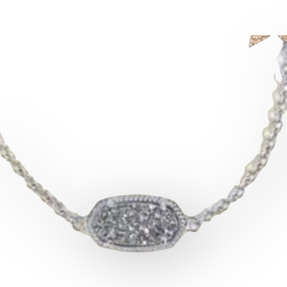 Kendra Scott Elaina Platinum Drusy Pendant Rhodium Bracelet NEW 1806 - Picture 2 of 4